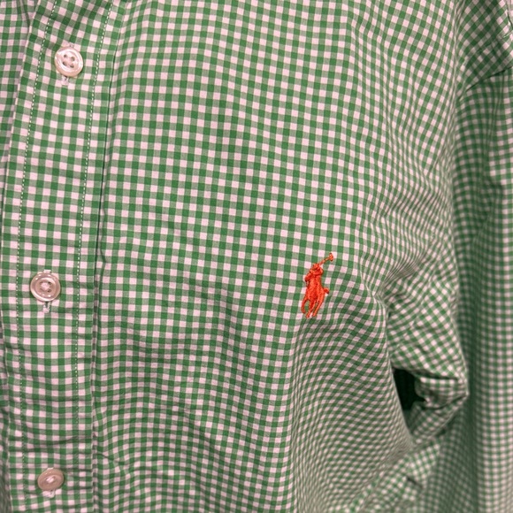 Ralph Lauren Green Checkered Button-Down Shirt Large - Picture 3 of 8
